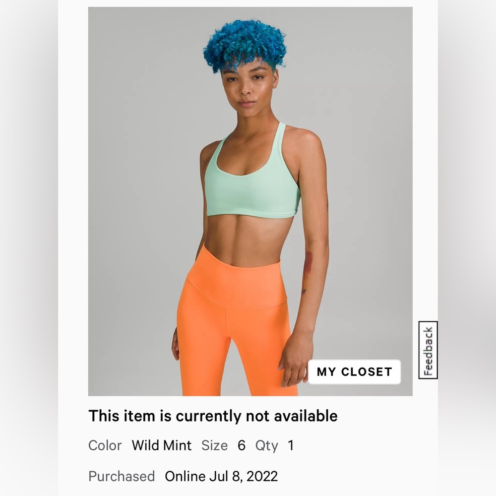 Free to Be Ribbed Bra - Wild *Light Support A/B
Cup
Colour Wild Mint
Size 6